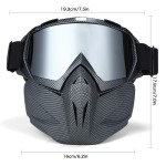 Face protection mask, made from hard plastic + ski goggles, silver lenses, model MCMFA01